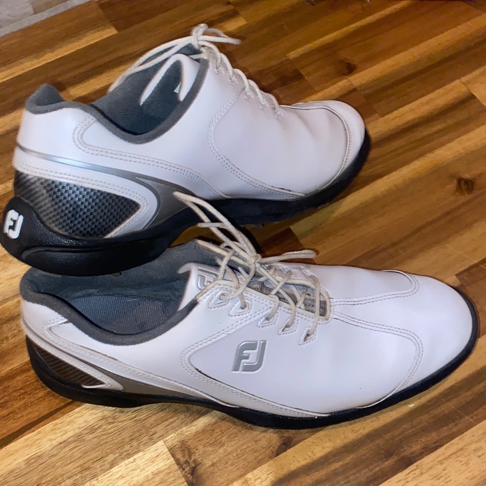 Men's White and Gray Foot Joy  Golf Shoes